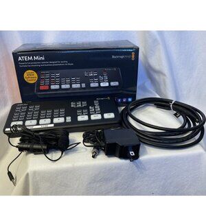 Blackmagic Design ATEM Mini Stream Switcher With BOYA Microphone Tether Pro Cabl